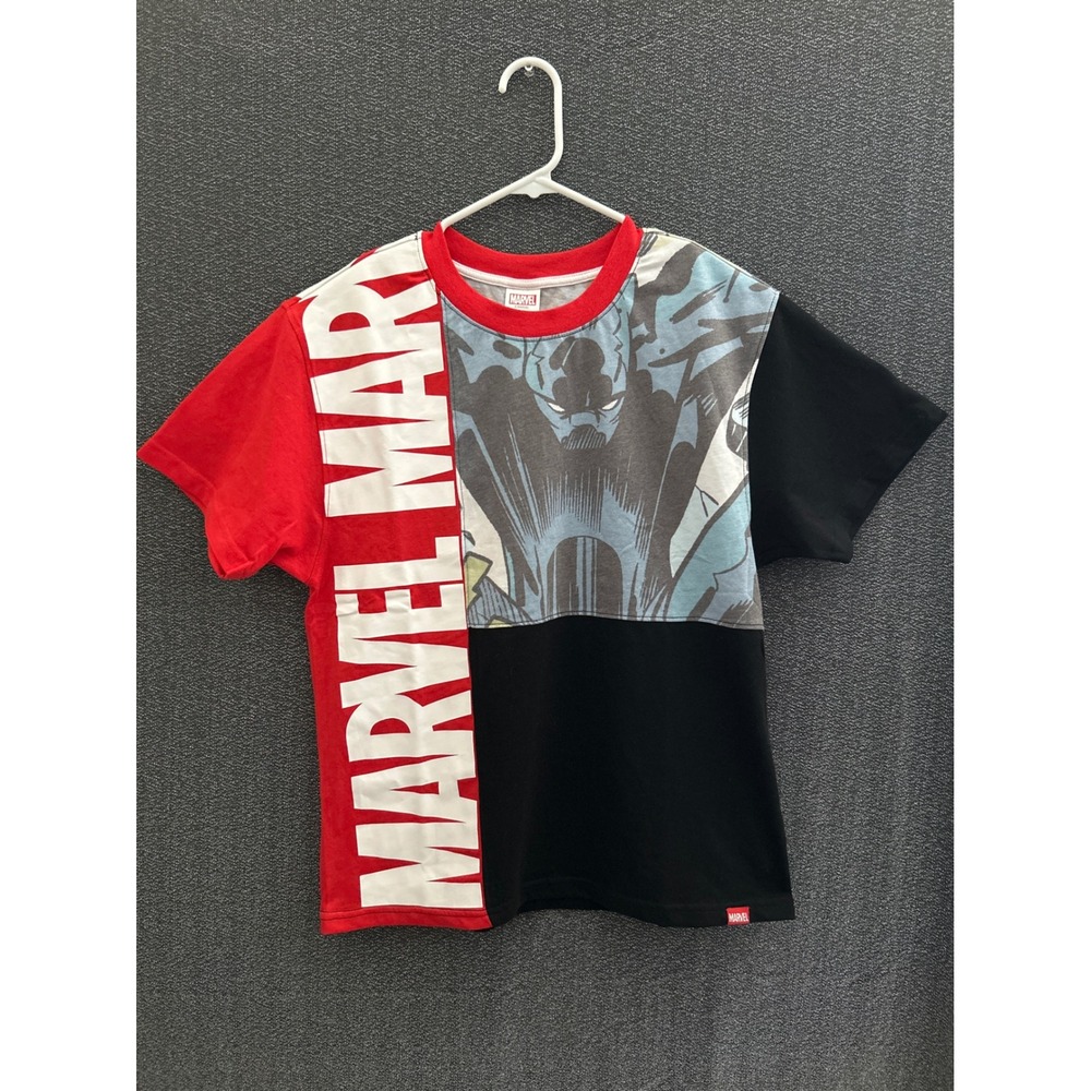 Marvel Comics Black Panther Colorblock Graphic T-Shirt Red Black Mens Small S